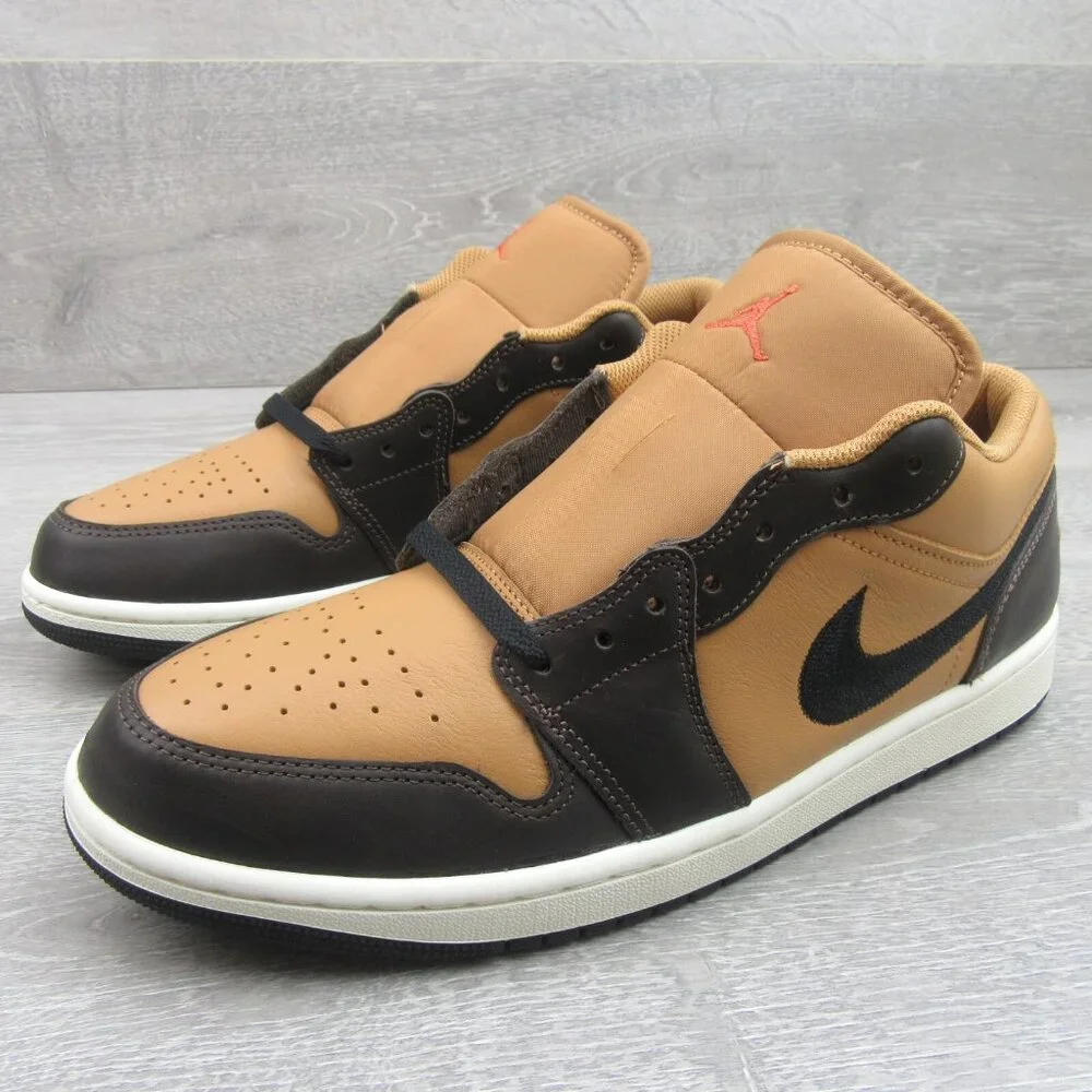 Air Jordan 1 Low SE Sneakers Mens Size 10.5 Flax Baroque Brown NEW - Picture 4 of 14